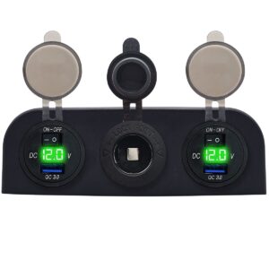 ProRide 12V USB Autolader 1 Poort - 5V/2.4A - Voltmeter en 12V/24V Sigarettenplug - Drievoudig opbouw