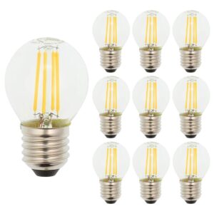 VITO LEDISONE-D - LED Filament Lamp E27 - 6W 750lm 2700K - Warm Wit Licht - Mini Globe G45 - Dimbaar - 10 stuks