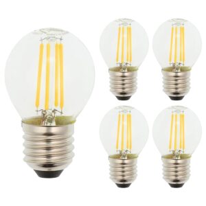 VITO LEDISONE-D - LED Filament Lamp E27 - 6W 750lm 4000K - Neutraal Wit Licht - Mini Globe G45 - Dimbaar - 5 stuks