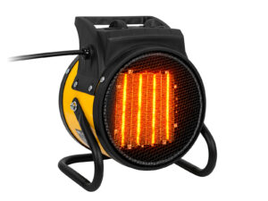 BLOW Bouwkachel EH-01 - 2000W - Thermostaat - Kantelbaar - 2 warmtestanden - Ventilatorfunctie - Geel/Zwart