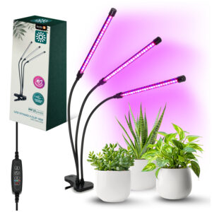Kobi LED-groeilamp - Met klem - 3 flexibele armen - 10W - Timer - Dimbaar - Voor kamerplanten
