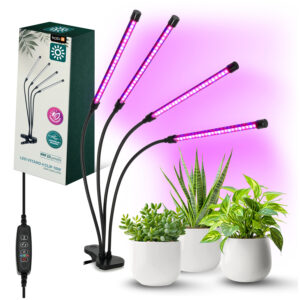 Kobi LED-groeilamp - Met klem - 4 flexibele armen - 10W - Timer - Dimbaar - Voor kamerplanten