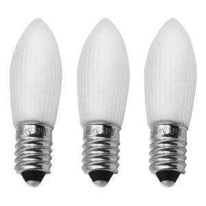 Reserve Kerstlampjes E10 - 3 stuks - Gloeilamp - 24V/3W - Warm Wit Licht - 2200K - 13 Lumen - Dimbaar - Mat