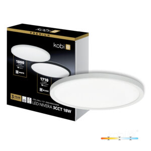 Kobi LED-plafondlamp - 18W - Instelbaar wit licht - IP54 - Rond - 30cm - 1800 lumen - Wit