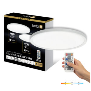 Kobi LED-plafondlamp met bewegingssensor - 18W - IP54 - 30cm - Instelbaar wit licht - Afstandsbediening - Wit