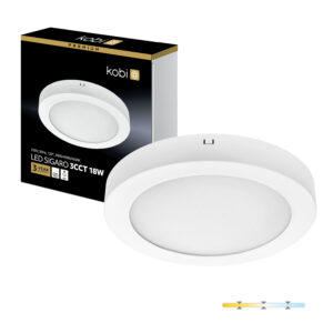 Kobi LED-plafondlamp - 18W - Instelbaar wit licht - Rond - 22.6cm - 1800 lumen - Wit