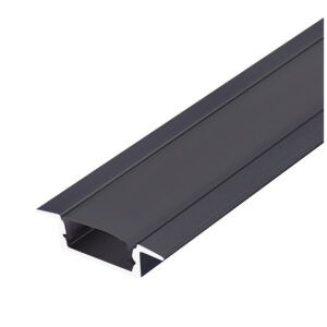 Kobi Aluminium LED-stripprofiel - Inbouw - 1 meter - Zwarte afdekkap - Zwart - Voor LED-strips tot 12mm