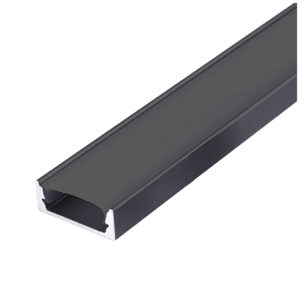 Kobi Aluminium LED-stripprofiel - Opbouw - 1 meter - Zwarte afdekkap - Zwart - Voor LED-strips tot 12mm