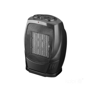 Kobi Keramische ventilatorkachel - 1500W - Omvalbeveiliging - Oscillerend - Thermostaat - Zwart